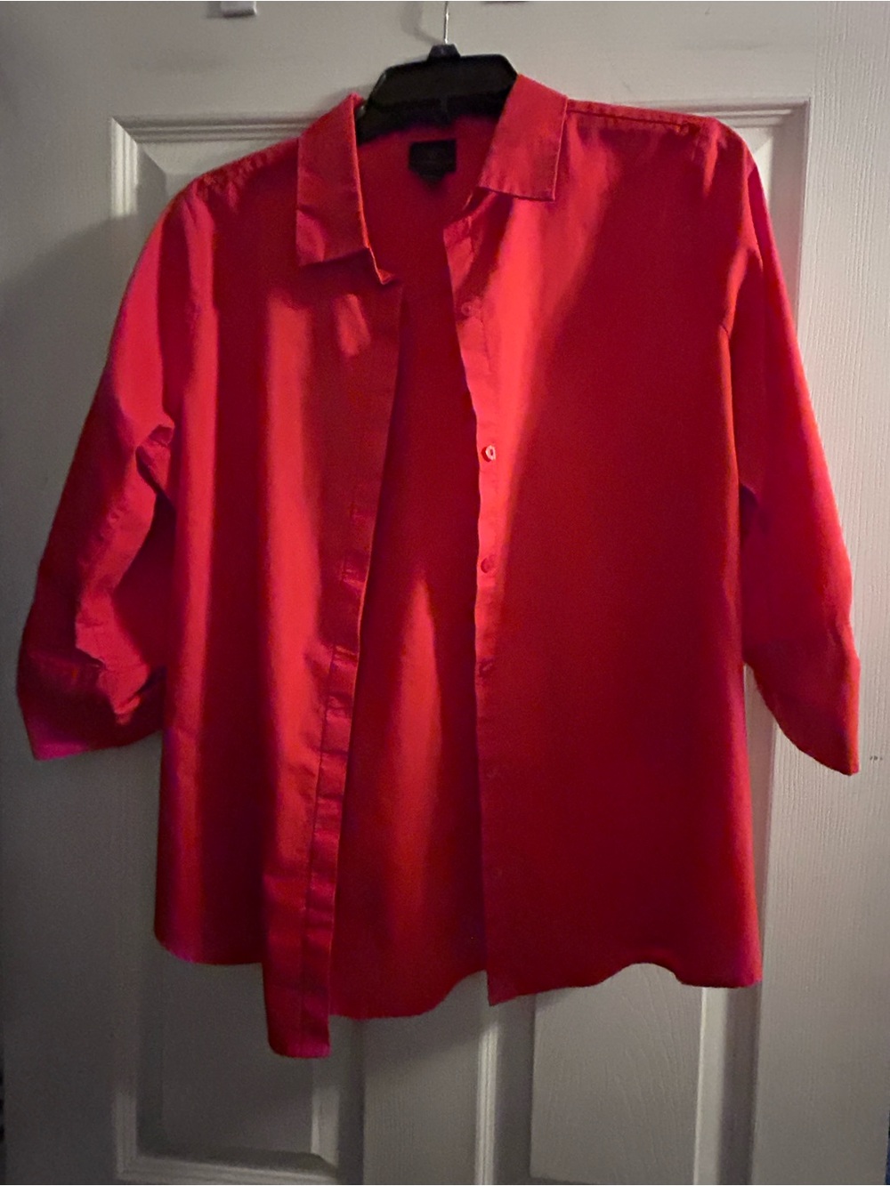 Worthington Bright Red Button-Front Blouse